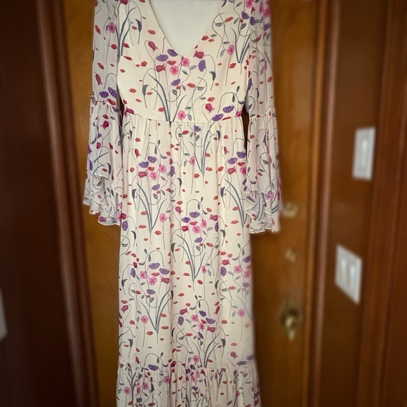 Women's Borgo De Nor Silk Floral Maxi Dress - Size 10 - Picture 1 of 6